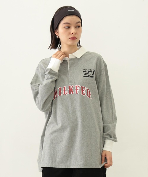MILKFED.（ミルクフェド）の「LOGO GAME TOP（Tシャツ/カットソー・レディース・アッシュ/バーガンディー/ネイビー・ONE SIZE）」の2枚目の写真