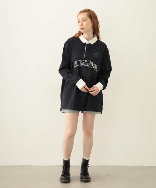 MILKFED.（ミルクフェド）の「LOGO GAME TOP（Tシャツ/カットソー・レディース・アッシュ/バーガンディー/ネイビー・ONE SIZE）」の19枚目の写真