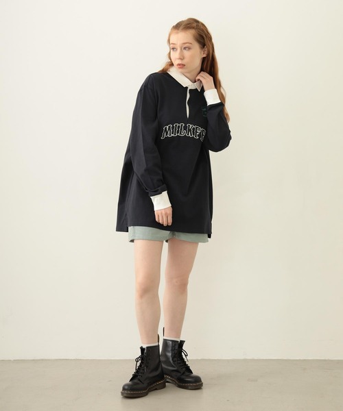 MILKFED.（ミルクフェド）の「LOGO GAME TOP（Tシャツ/カットソー・レディース・アッシュ/バーガンディー/ネイビー・ONE SIZE）」の17枚目の写真