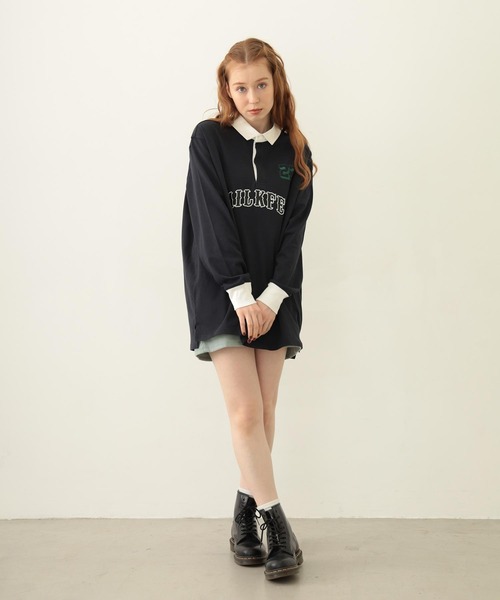 MILKFED.（ミルクフェド）の「LOGO GAME TOP（Tシャツ/カットソー・レディース・アッシュ/バーガンディー/ネイビー・ONE SIZE）」の22枚目の写真