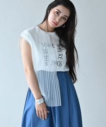 RAW FUDGE ローファッジ プリーツ カットソー 半袖 ロゴ Tシャツ カットソー RAW FUDGE