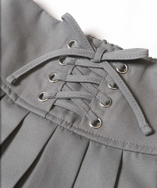 coca(coca)(コカ)の「\再入荷/ キッズ レースアッププリーツスカート(スカート・キッズ・グレー/ブラック/アイボリー・120/130/140/150)」の5枚目の写真
