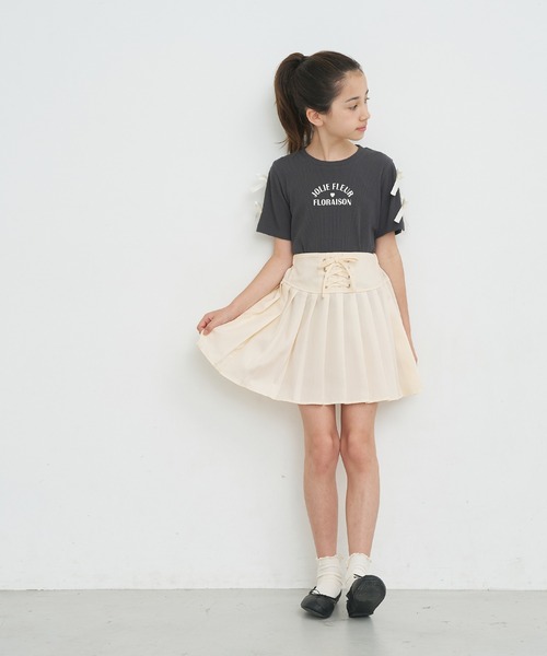 coca(coca)(コカ)の「\再入荷/ キッズ レースアッププリーツスカート(スカート・キッズ・グレー/ブラック/アイボリー・120/130/140/150)」の17枚目の写真
