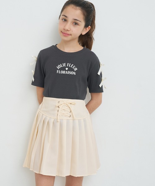 coca(coca)(コカ)の「\再入荷/ キッズ レースアッププリーツスカート(スカート・キッズ・グレー/ブラック/アイボリー・120/130/140/150)」の18枚目の写真