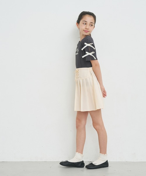 coca(coca)(コカ)の「\再入荷/ キッズ レースアッププリーツスカート(スカート・キッズ・グレー/ブラック/アイボリー・120/130/140/150)」の19枚目の写真
