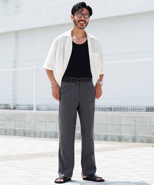 jiggys shop(ジギーズショップ)の「ストレッチ 2タック チノパンツ スラックス(スラックス・メンズ・ブラック/ベージュ/グレー・SMALL/MEDIUM/LARGE/X-LARGE)」の6枚目の写真