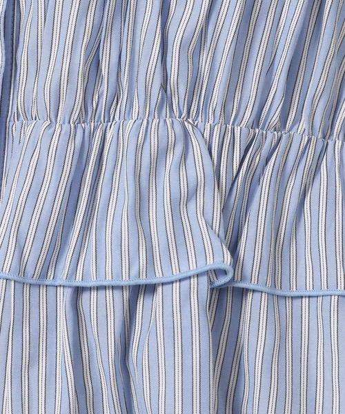 LAKOLE（ラコレ）の「ストライプフリルシャツ（5分袖） / 491872（シャツ/ブラウス・レディース・イエロー/チャコール/ライトブルー/パープル・FREE）」の21枚目の写真