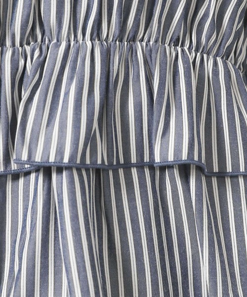 LAKOLE（ラコレ）の「ストライプフリルシャツ（5分袖） / 491872（シャツ/ブラウス・レディース・イエロー/チャコール/ライトブルー/パープル・FREE）」の20枚目の写真