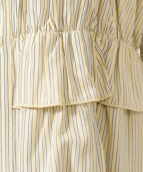 LAKOLE（ラコレ）の「ストライプフリルシャツ（5分袖） / 491872（シャツ/ブラウス・レディース・イエロー/チャコール/ライトブルー/パープル・FREE）」の19枚目の写真