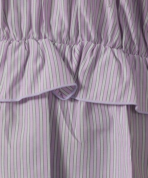 LAKOLE（ラコレ）の「ストライプフリルシャツ（5分袖） / 491872（シャツ/ブラウス・レディース・イエロー/チャコール/ライトブルー/パープル・FREE）」の17枚目の写真