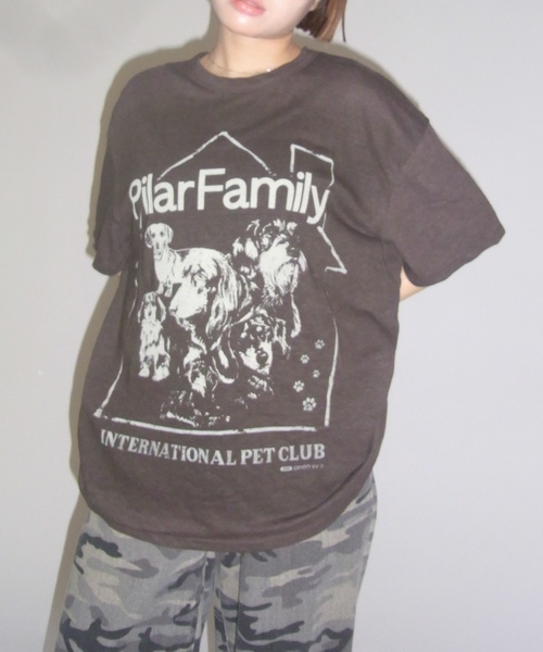 OPEN Yy(オープンワイワイ)の「【OPEN YY / オープンワイワイ】 Knitted PET CLUB HOUSE TEE YY252TS007(Tシャツ/カットソー・レディース・チャコールグレー/ブラウン・SMALL)」の2枚目の写真
