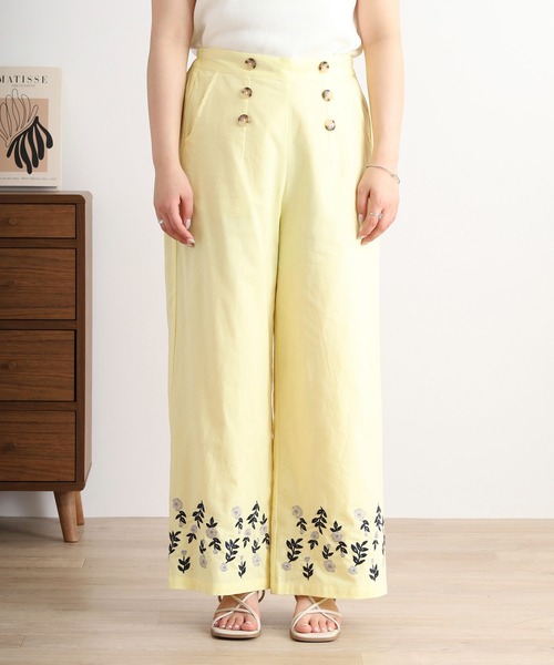 Emago(イマゴ)の「EMAGO ローズ刺繍パンツ(その他パンツ・レディース・イエロー/ホワイト/チャコールグレー・FREE)」の16枚目の写真