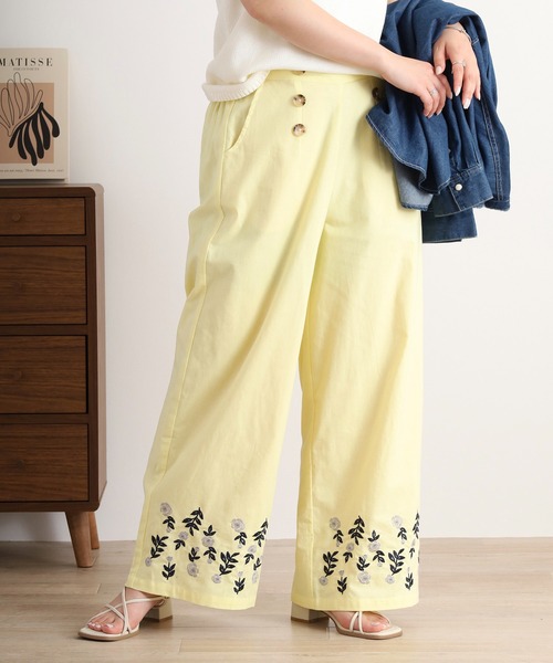 Emago(イマゴ)の「EMAGO ローズ刺繍パンツ(その他パンツ・レディース・イエロー/ホワイト/チャコールグレー・FREE)」の13枚目の写真