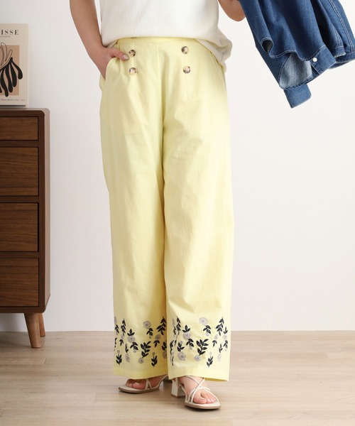 Emago(イマゴ)の「EMAGO ローズ刺繍パンツ(その他パンツ・レディース・イエロー/ホワイト/チャコールグレー・FREE)」の14枚目の写真
