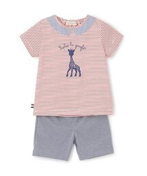 Sophie la girafe（ソフィーラジラフ）の「プリントボーダー半袖スーツ（カバーオール・キッズ）」