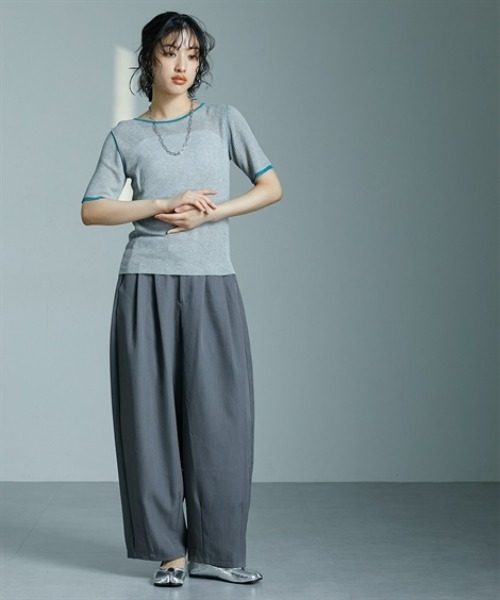 Soiunique（スワユニーク）の「落ち感素材ゆったりサイズサーカスパンツ ［Soiunique］（その他パンツ・レディース・ブラック/ベージュ/チャコール・M/L/LL）」の14枚目の写真