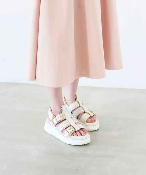 Lucida（ルシーダ）の「Aludra/厚底サンダル（サンダル・レディース・ベージュ/ホワイト/ピンク/グレー・35/36/37/38/39）」の5枚目の写真