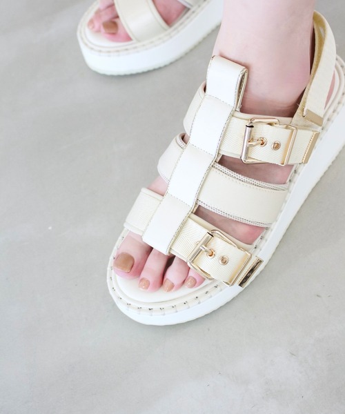 Lucida（ルシーダ）の「Aludra/厚底サンダル（サンダル・レディース・ベージュ/ホワイト/ピンク/グレー・35/36/37/38/39）」の7枚目の写真