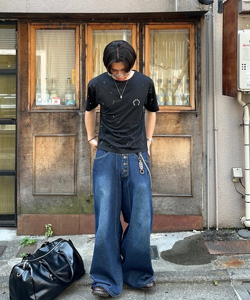 MandO(エムオー)(エムオー)の「【MandO】ヴィンテージペイントサークルロゴTシャツ(Tシャツ/カットソー・メンズ・ブラック/カーキ/チャコール・MEDIUM/LARGE)」の1枚目の写真
