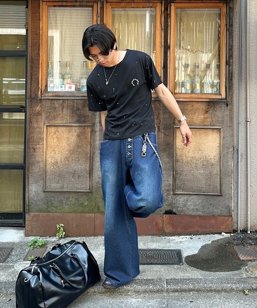 MandO(エムオー)(エムオー)の「【MandO】ヴィンテージペイントサークルロゴTシャツ(Tシャツ/カットソー・メンズ・ブラック/カーキ/チャコール・MEDIUM/LARGE)」の4枚目の写真