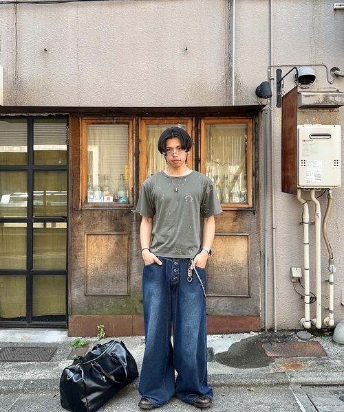 MandO(エムオー)(エムオー)の「【MandO】ヴィンテージペイントサークルロゴTシャツ(Tシャツ/カットソー・メンズ・ブラック/カーキ/チャコール・MEDIUM/LARGE)」の8枚目の写真