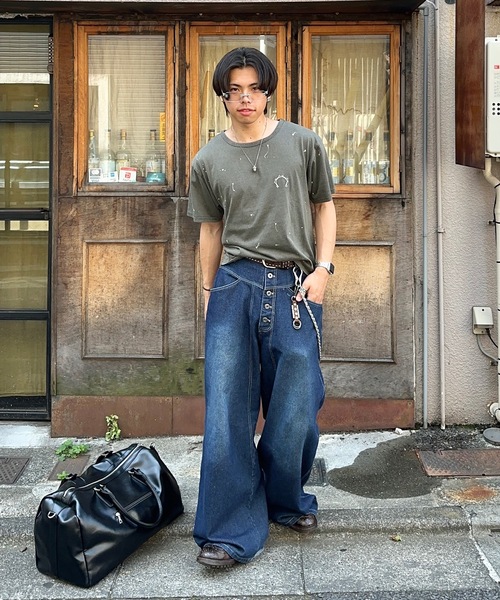 MandO(エムオー)(エムオー)の「【MandO】ヴィンテージペイントサークルロゴTシャツ(Tシャツ/カットソー・メンズ・ブラック/カーキ/チャコール・MEDIUM/LARGE)」の9枚目の写真