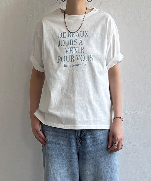 LBC(エルビーシー)の「プリントロゴビッグTシャツ(Tシャツ/カットソー・レディース・ブルー/チャコールグレー/ホワイト/グリーン・M/L)」の2枚目の写真