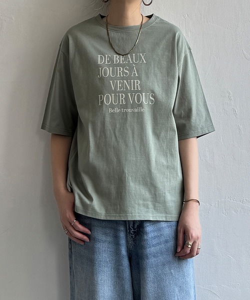 LBC(エルビーシー)の「プリントロゴビッグTシャツ(Tシャツ/カットソー・レディース・ブルー/チャコールグレー/ホワイト/グリーン・M/L)」の3枚目の写真