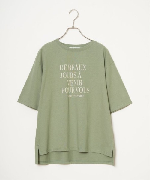 LBC(エルビーシー)の「プリントロゴビッグTシャツ(Tシャツ/カットソー・レディース・ブルー/チャコールグレー/ホワイト/グリーン・M/L)」の17枚目の写真