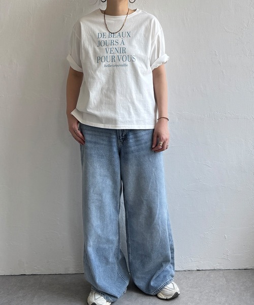 LBC(エルビーシー)の「プリントロゴビッグTシャツ(Tシャツ/カットソー・レディース・ブルー/チャコールグレー/ホワイト/グリーン・M/L)」の6枚目の写真