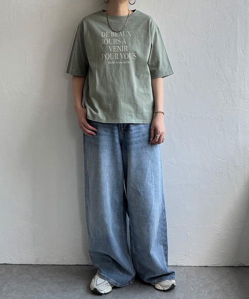 LBC(エルビーシー)の「プリントロゴビッグTシャツ(Tシャツ/カットソー・レディース・ブルー/チャコールグレー/ホワイト/グリーン・M/L)」の7枚目の写真