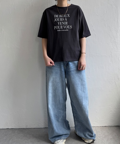 LBC(エルビーシー)の「プリントロゴビッグTシャツ(Tシャツ/カットソー・レディース・ブルー/チャコールグレー/ホワイト/グリーン・M/L)」の8枚目の写真