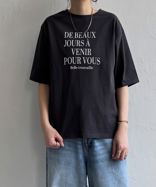 LBC(エルビーシー)の「プリントロゴビッグTシャツ(Tシャツ/カットソー・レディース・ブルー/チャコールグレー/ホワイト/グリーン・M/L)」の5枚目の写真