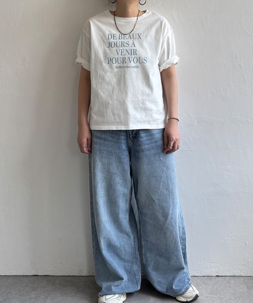 LBC(エルビーシー)の「プリントロゴビッグTシャツ(Tシャツ/カットソー・レディース・ブルー/チャコールグレー/ホワイト/グリーン・M/L)」の10枚目の写真