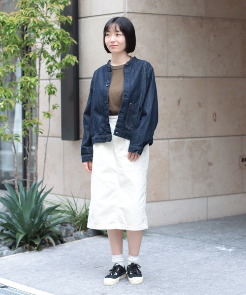 D.M.G.（ドミンゴ）の「[D.M.G / ディーエムジー] 10ozムラ糸デニム アーモンドジャケット（デニムジャケット・レディース・ワンウォッシュ・3/2）」の12枚目の写真