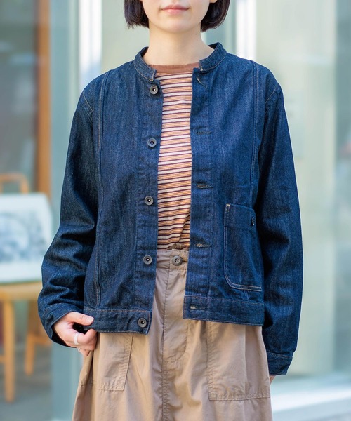 D.M.G.（ドミンゴ）の「[D.M.G / ディーエムジー] 10ozムラ糸デニム アーモンドジャケット（デニムジャケット・レディース・ワンウォッシュ・3/2）」の15枚目の写真