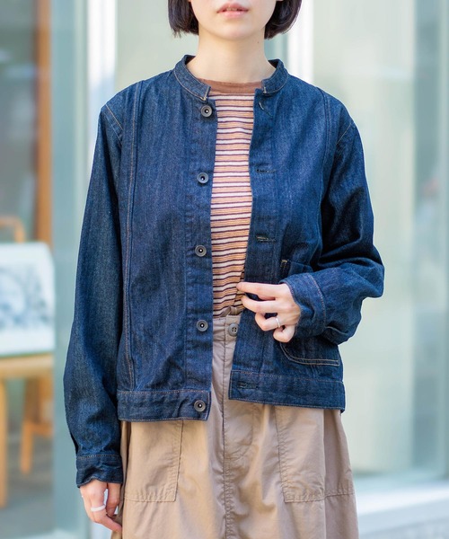 D.M.G.（ドミンゴ）の「[D.M.G / ディーエムジー] 10ozムラ糸デニム アーモンドジャケット（デニムジャケット・レディース・ワンウォッシュ・3/2）」の16枚目の写真
