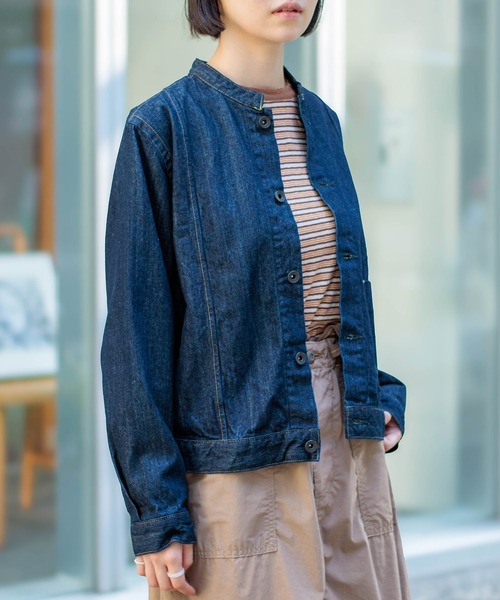 D.M.G.（ドミンゴ）の「[D.M.G / ディーエムジー] 10ozムラ糸デニム アーモンドジャケット（デニムジャケット・レディース・ワンウォッシュ・3/2）」の17枚目の写真