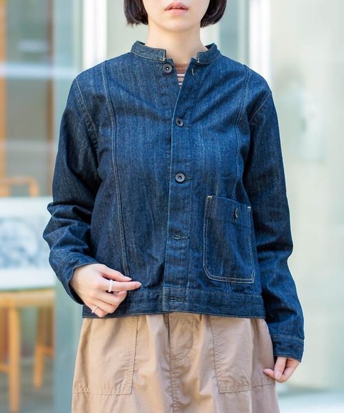 D.M.G.（ドミンゴ）の「[D.M.G / ディーエムジー] 10ozムラ糸デニム アーモンドジャケット（デニムジャケット・レディース・ワンウォッシュ・3/2）」の18枚目の写真