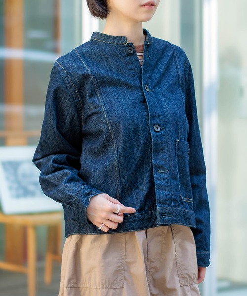 D.M.G.（ドミンゴ）の「[D.M.G / ディーエムジー] 10ozムラ糸デニム アーモンドジャケット（デニムジャケット・レディース・ワンウォッシュ・3/2）」の19枚目の写真