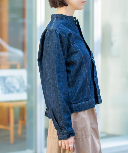 D.M.G.（ドミンゴ）の「[D.M.G / ディーエムジー] 10ozムラ糸デニム アーモンドジャケット（デニムジャケット・レディース・ワンウォッシュ・3/2）」の22枚目の写真
