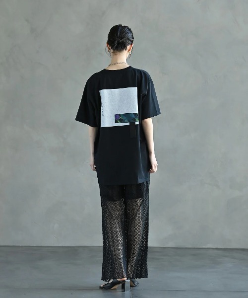 funda mine（ファンダマイン）の「[日本製]【接触冷感・速乾・蒸れ防止】ARTボックスTシャツ（Tシャツ/カットソー・レディース・ブラック/ホワイト・02/01）」の13枚目の写真