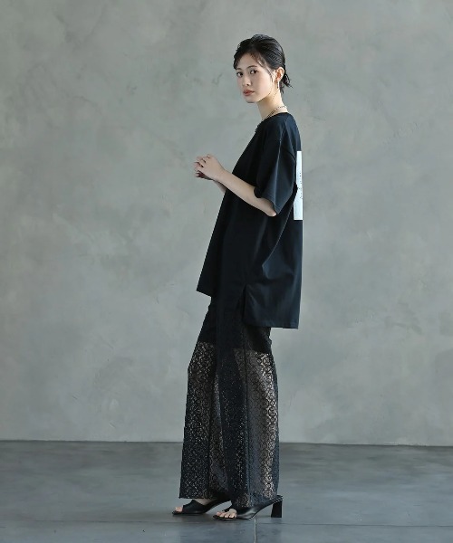 funda mine（ファンダマイン）の「[日本製]【接触冷感・速乾・蒸れ防止】ARTボックスTシャツ（Tシャツ/カットソー・レディース・ブラック/ホワイト・02/01）」の15枚目の写真