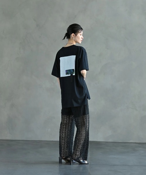 funda mine（ファンダマイン）の「[日本製]【接触冷感・速乾・蒸れ防止】ARTボックスTシャツ（Tシャツ/カットソー・レディース・ブラック/ホワイト・02/01）」の16枚目の写真