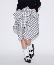 Check Wrap Mini Skirt / チェックラップミニスカート シャツレイヤード