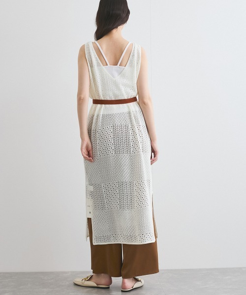 ketty（ケティ）の「ブロック透かしニットワンピース≪手洗い可能≫（ワンピース・レディース・オフホワイト/ブラック・M）」の10枚目の写真