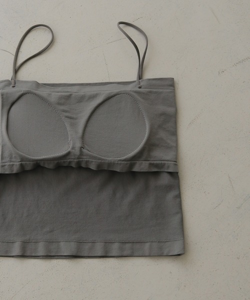 &g'aime（アンジェム）の「【＆g'aime】カップ付きキャミソール　Padded Camisole（キャミソール・レディース・ブラック/チャコールグレー・FREE）」の13枚目の写真