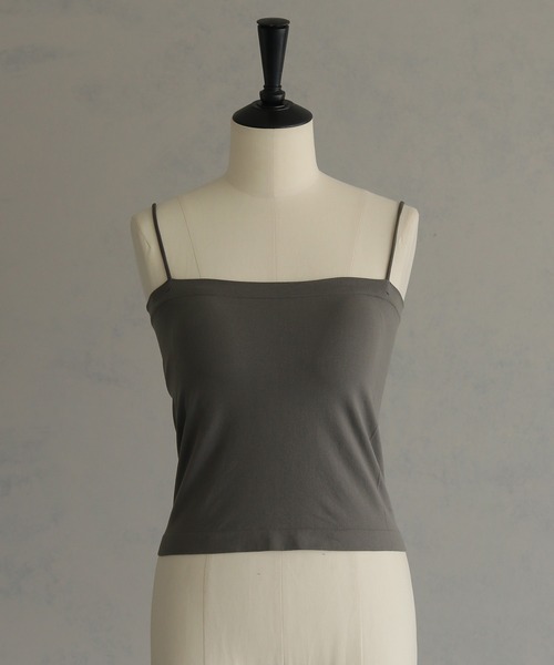 &g'aime（アンジェム）の「【＆g'aime】カップ付きキャミソール　Padded Camisole（キャミソール・レディース・ブラック/チャコールグレー・FREE）」の9枚目の写真