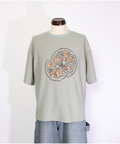 ATELANE(アテレーン)の「ATELANE/梨地 刺繍 クルーTEE(Tシャツ/カットソー・メンズ・グリーン/ブラック系その他/ブラック/サックスブルー/ホワイト系その他/ホワイト・LARGE/MEDIUM)」の17枚目の写真