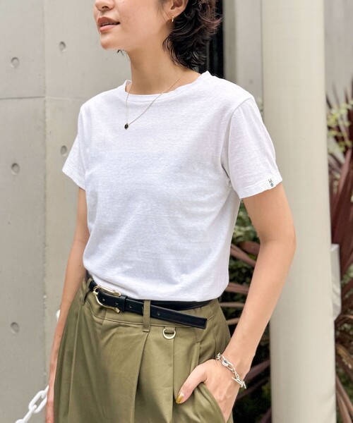 NOLLEY’S(ノーリーズ)の「【MAQWEL/マクウェル】MARUDOハーフスリーブTee(Tシャツ/カットソー・レディース・ブラック/グレー/ホワイト/ボルドー・FREE)」の2枚目の写真